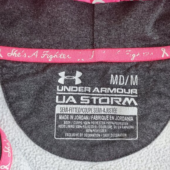 Under Armour Hoodie women's size M semi fitted pink colour with graphic design - Picture 5 of 11